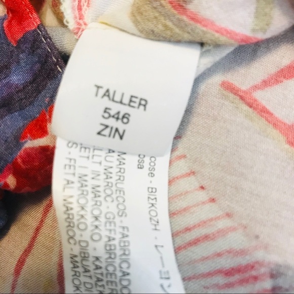 ZARA Woman's Medium Bright Multi-Color Floral Long Sleeve Blouse Top - Picture 9 of 10